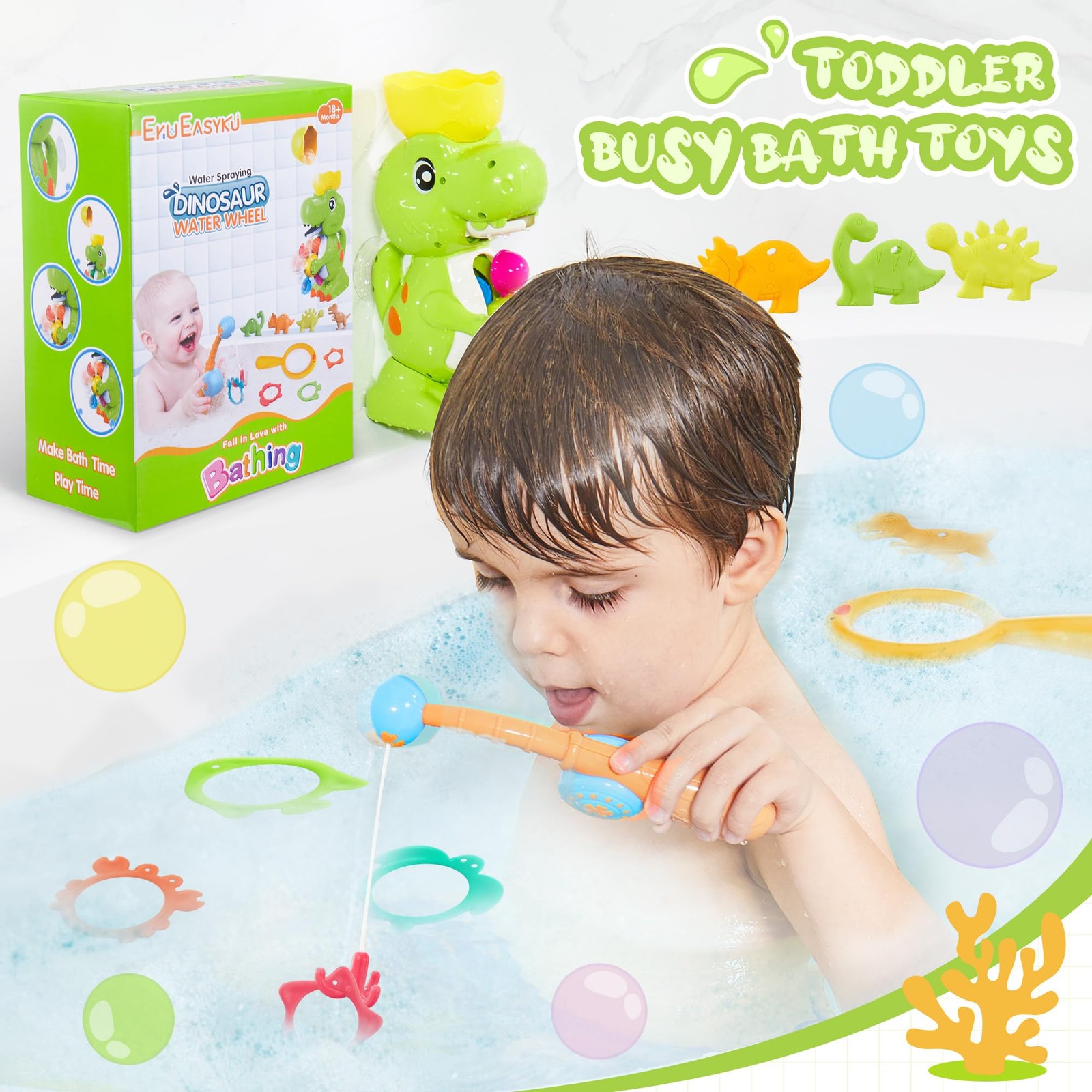 Eku Easyku Eku Dinosaur Bath Toys For Kids Toddler Age 18Months Mold Water