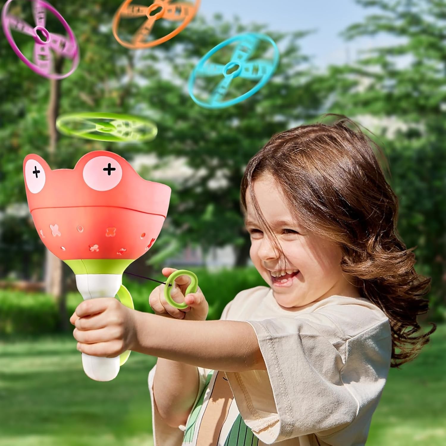 Pamexin Outdoor Catching Game for Kids Ages 4-8 Manual Capture Toy for Toddlers