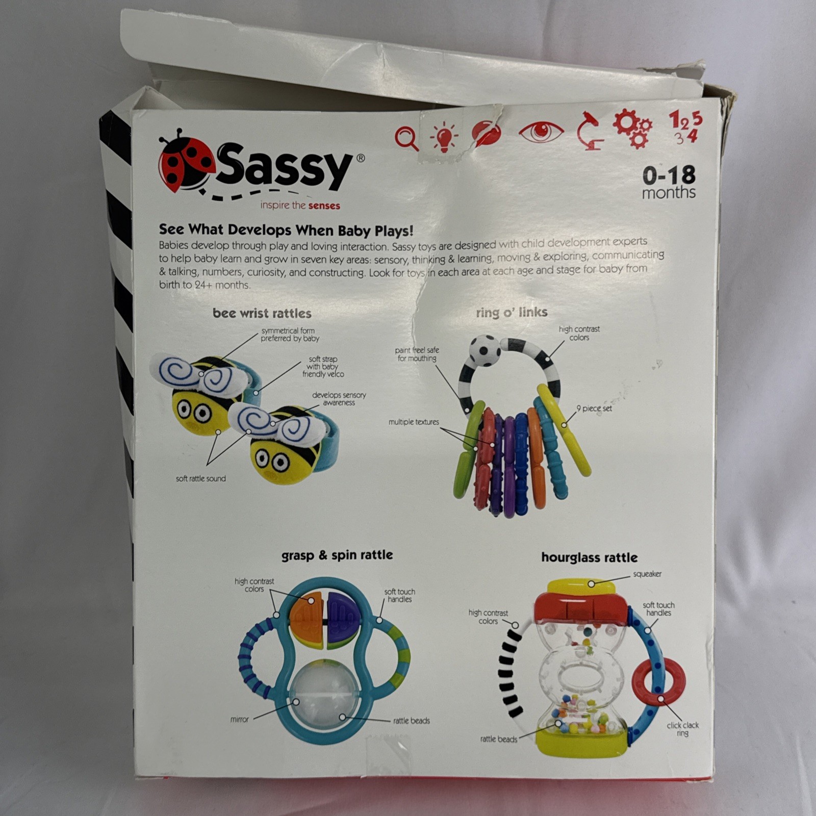 Sassy Baby’s 1st Developmental Rattles 0-18 Months 4 Piece
