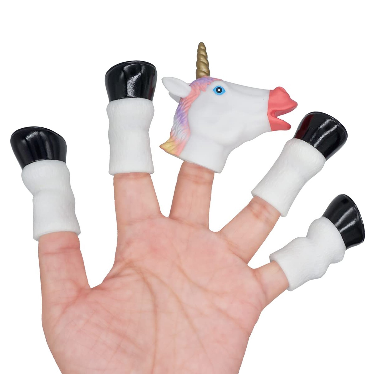 AQKILO Unicorn Finger Puppets Novelty Toys Finger Doll Props Animal Hand Pupp…