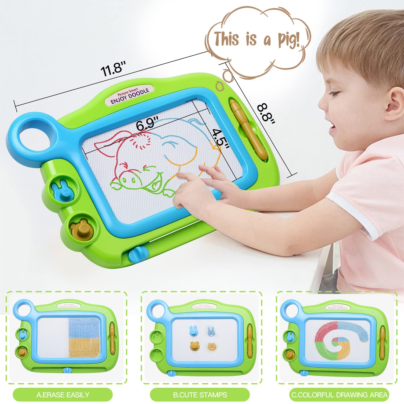 Toddler Toys for Girls Boys Age 1 2 3 4 Year Old,Magnetic Drawing Board