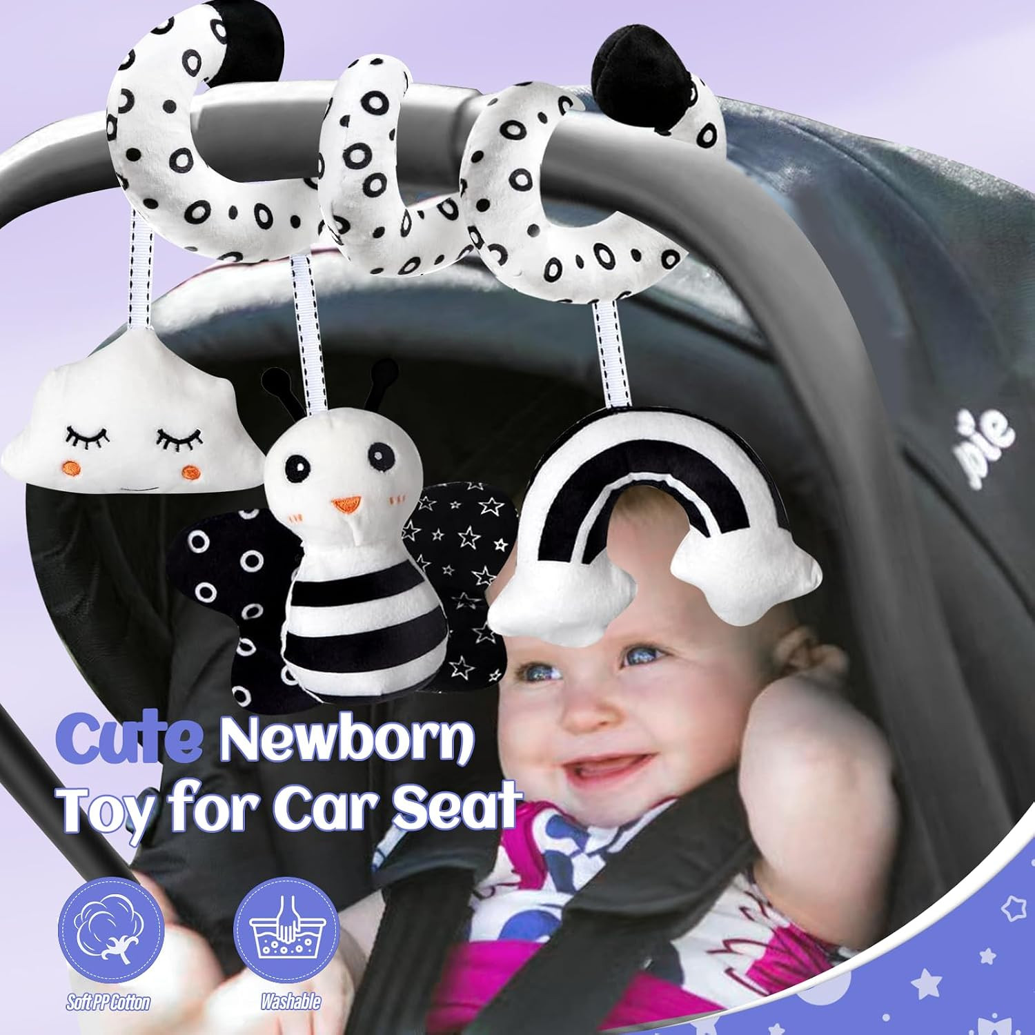 Black and White Sensory Toys for Babies,Montessori Toys for Babies,High Contrast