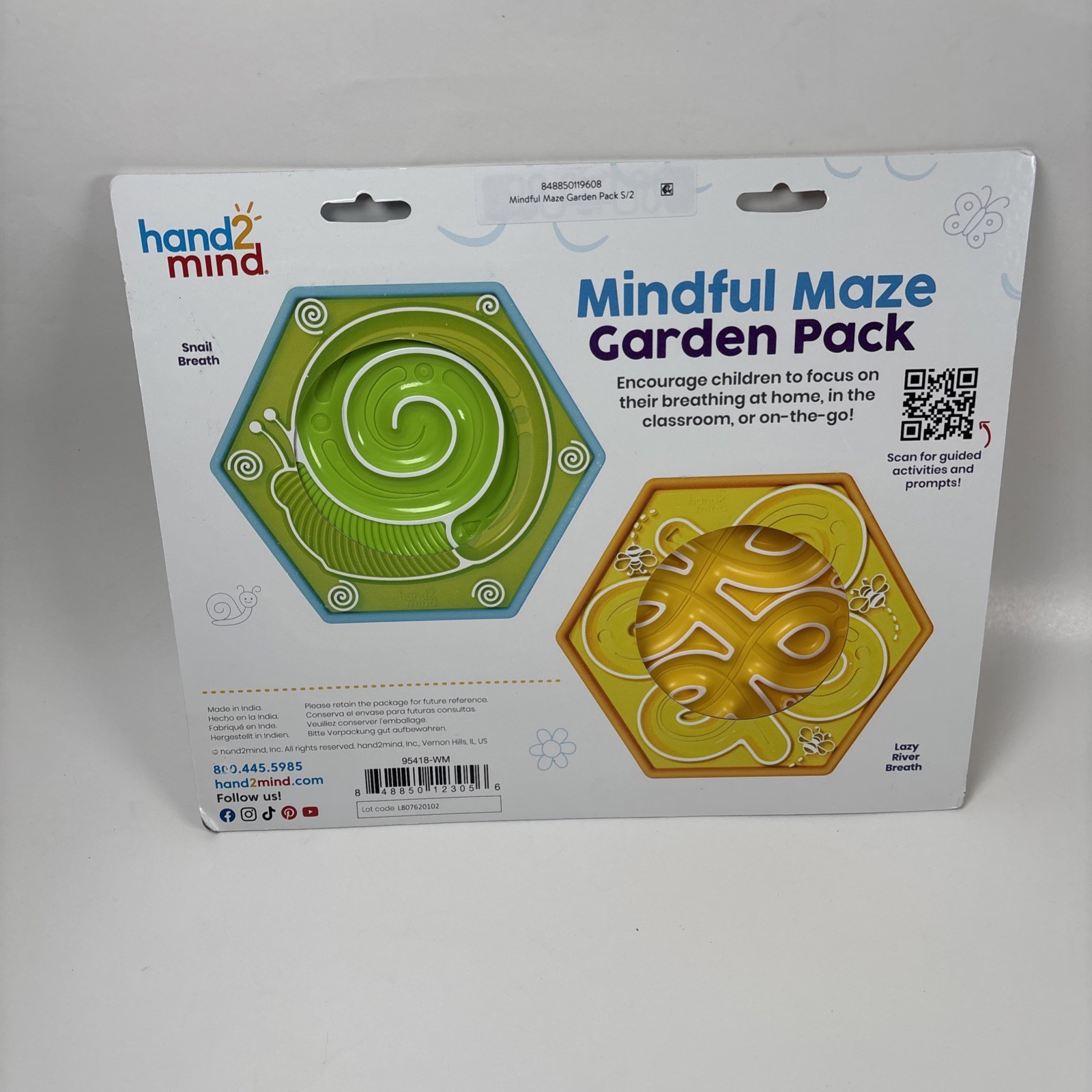 Hand2Mind Mindful Maze Garden Pack – Tactile Sensory Breathing boards kids 3+