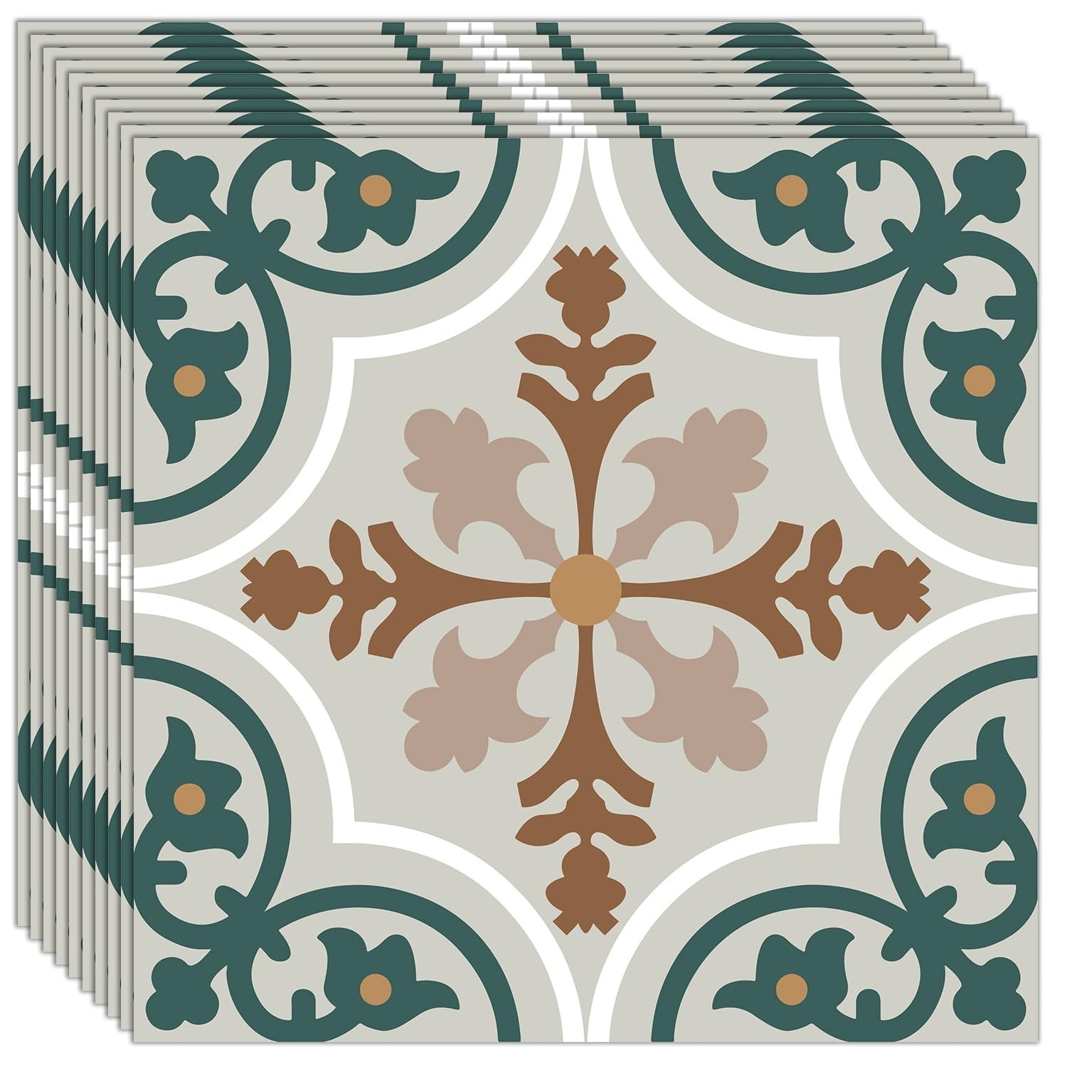 VICCI 24pcs Floor Tile Stickers Easy Peel and Stick Backsplash Wall Tiles Dec…