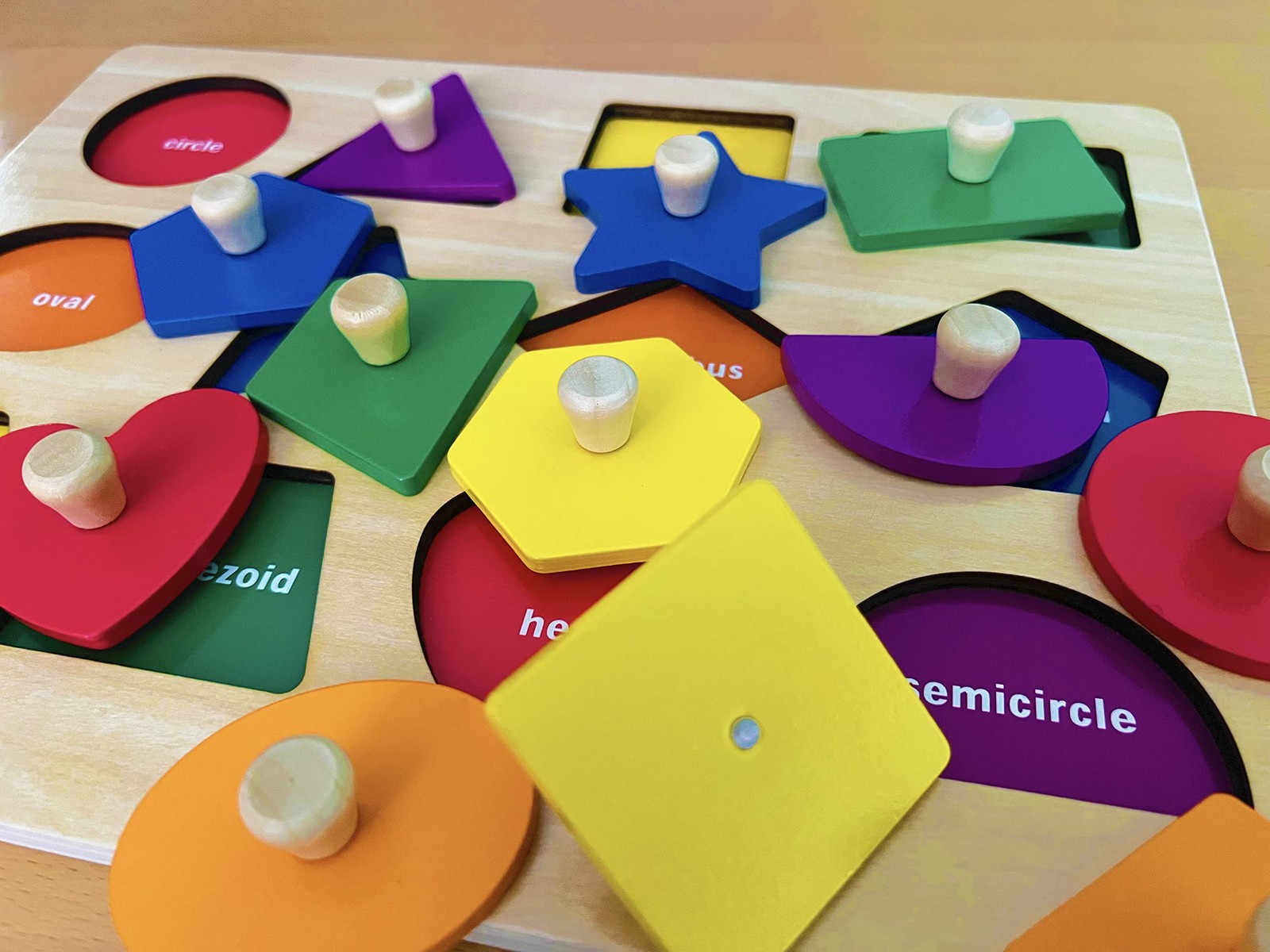 Dailyfunn Montessori Toy Shape Peg Puzzles Baby Puzzle 12-18-24 Months with K…
