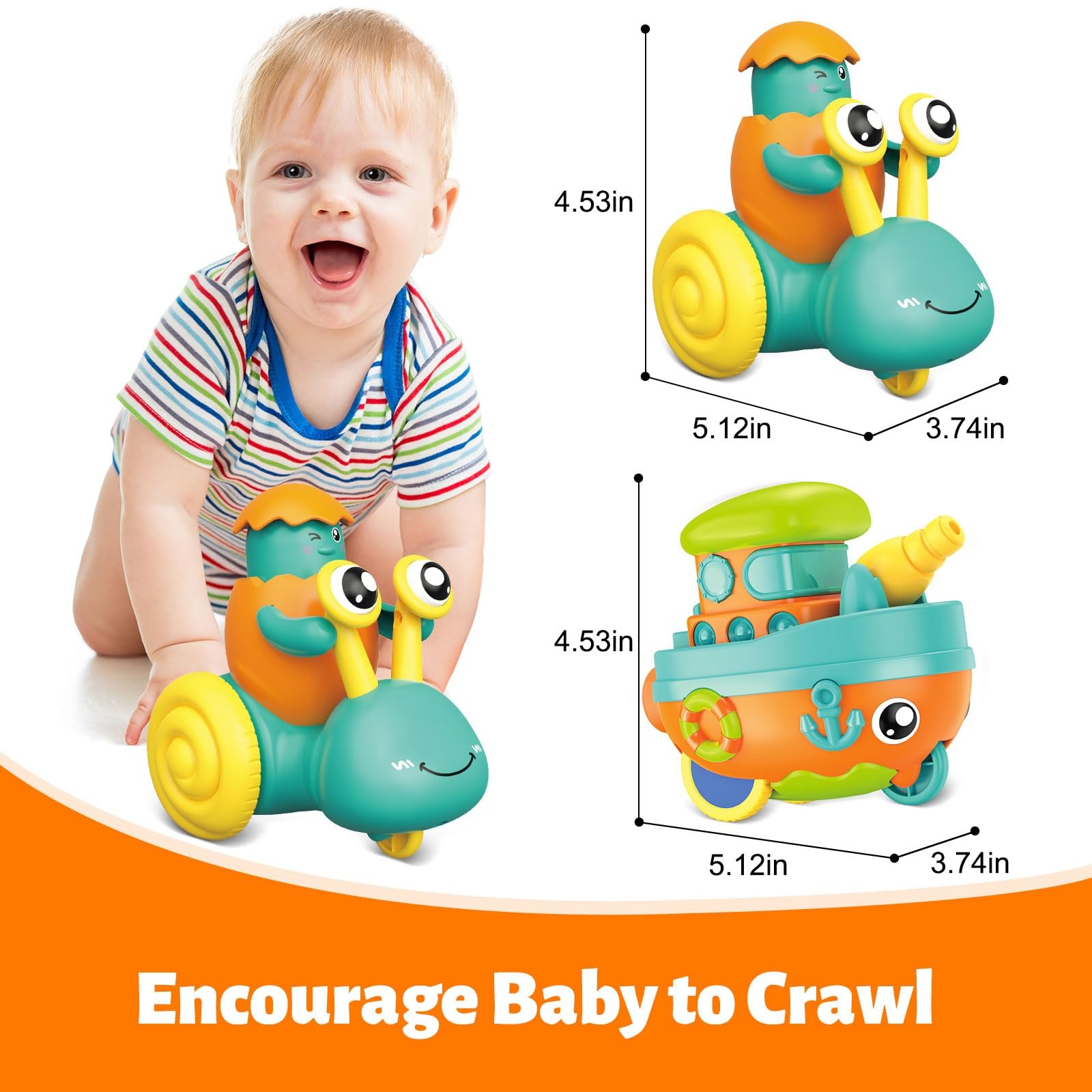 Toddler Toys for 1 Year Old Boy, Press to Go Car Toys for Toddlers 1-3, Learn…