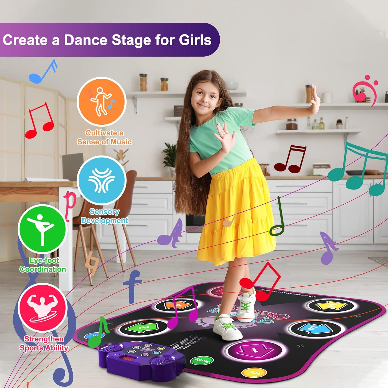 Dance Mat Toys for 3-12 Year Old Kids, Electronic Dance Pad