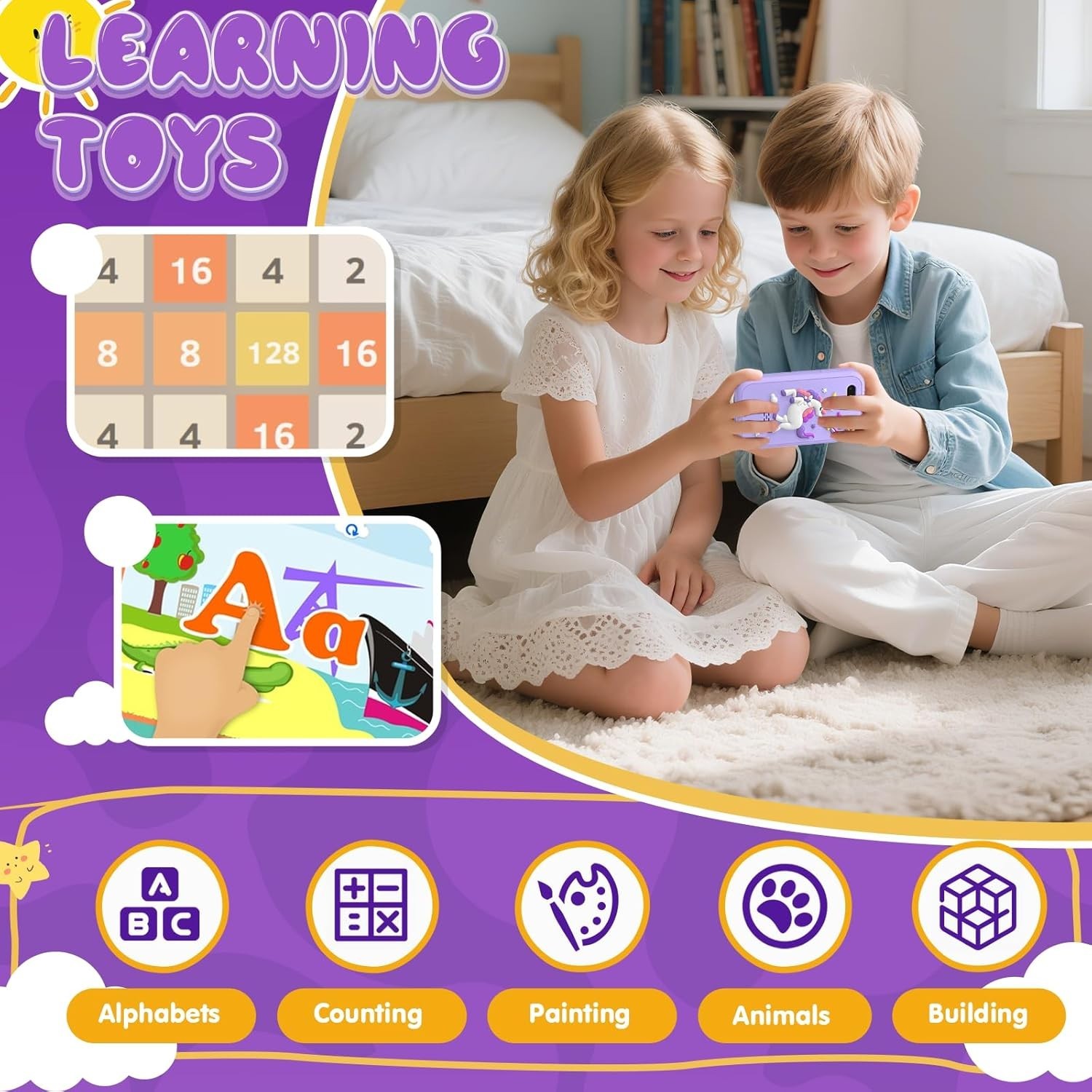 Kids Smart Phone Toys for Girls,Christmas Birthday Gifts for Girls Age 3-10 K…