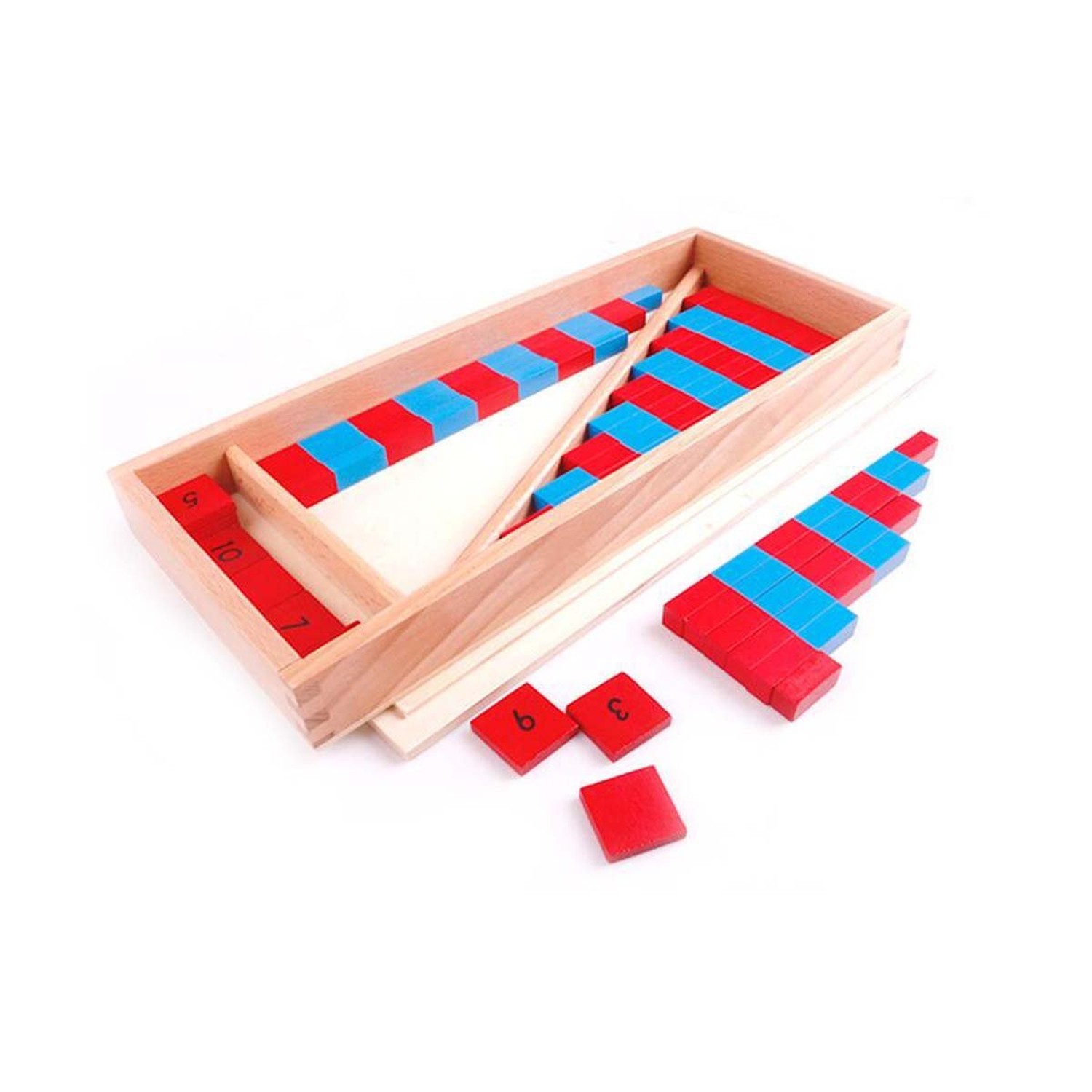 YHZAN Montessori Mathematics Material – Small Numerical Rods with Number Tile…