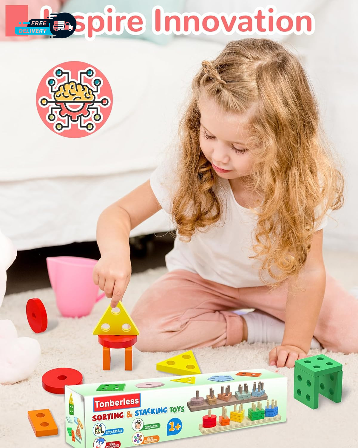 Montessori Toys for 1 2 3 Year Old Boy Girl Toys for Ages 2-4 Toddlers Kids Baby