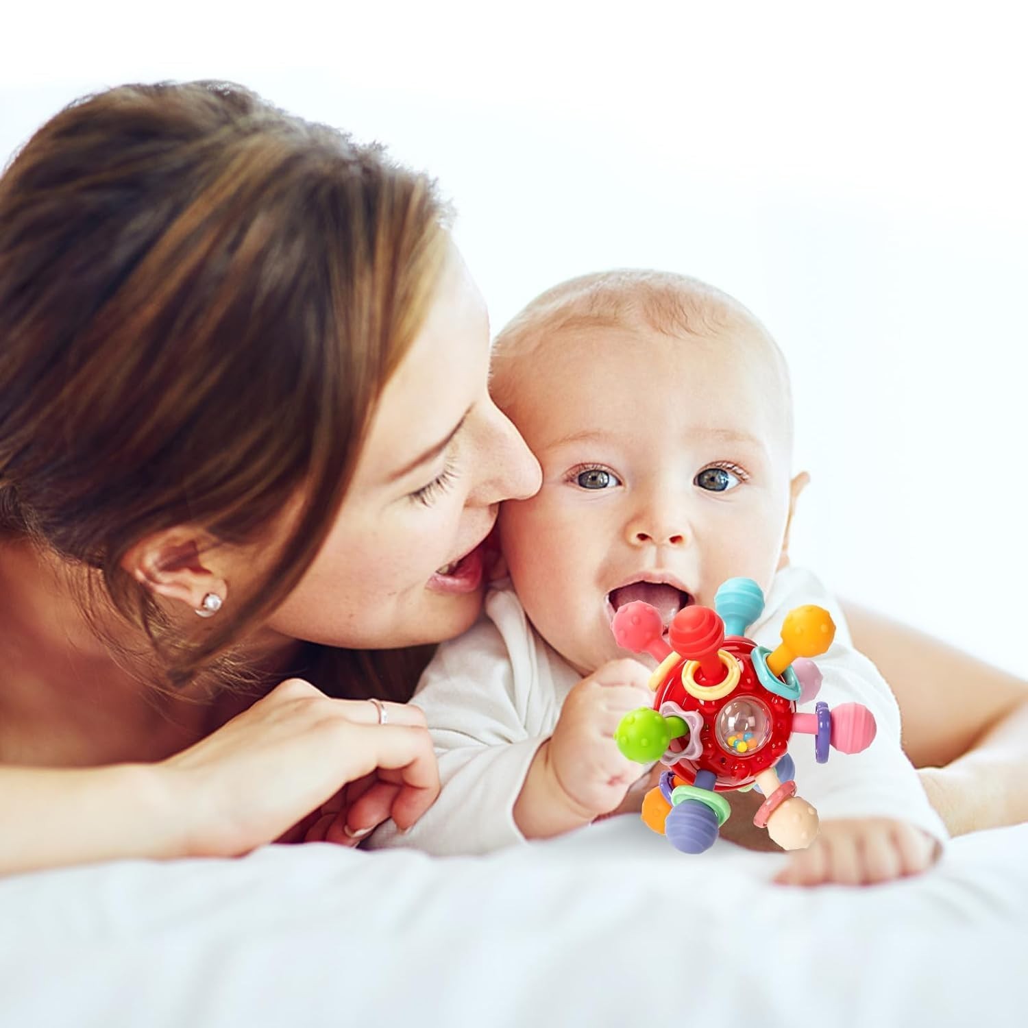 Baby Sensory Toys for 0-6 6-12 Months Food Grade Teething Toy Gift for Boys Girl