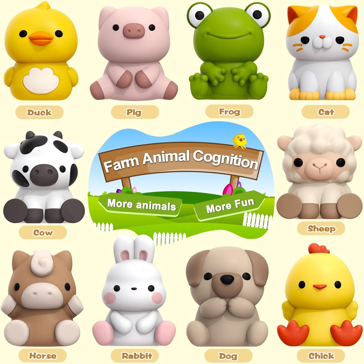 Learning Toys for 1,2,3 Year Old Toddlers, 20Pcs Farm Animals Toys Montessori Co