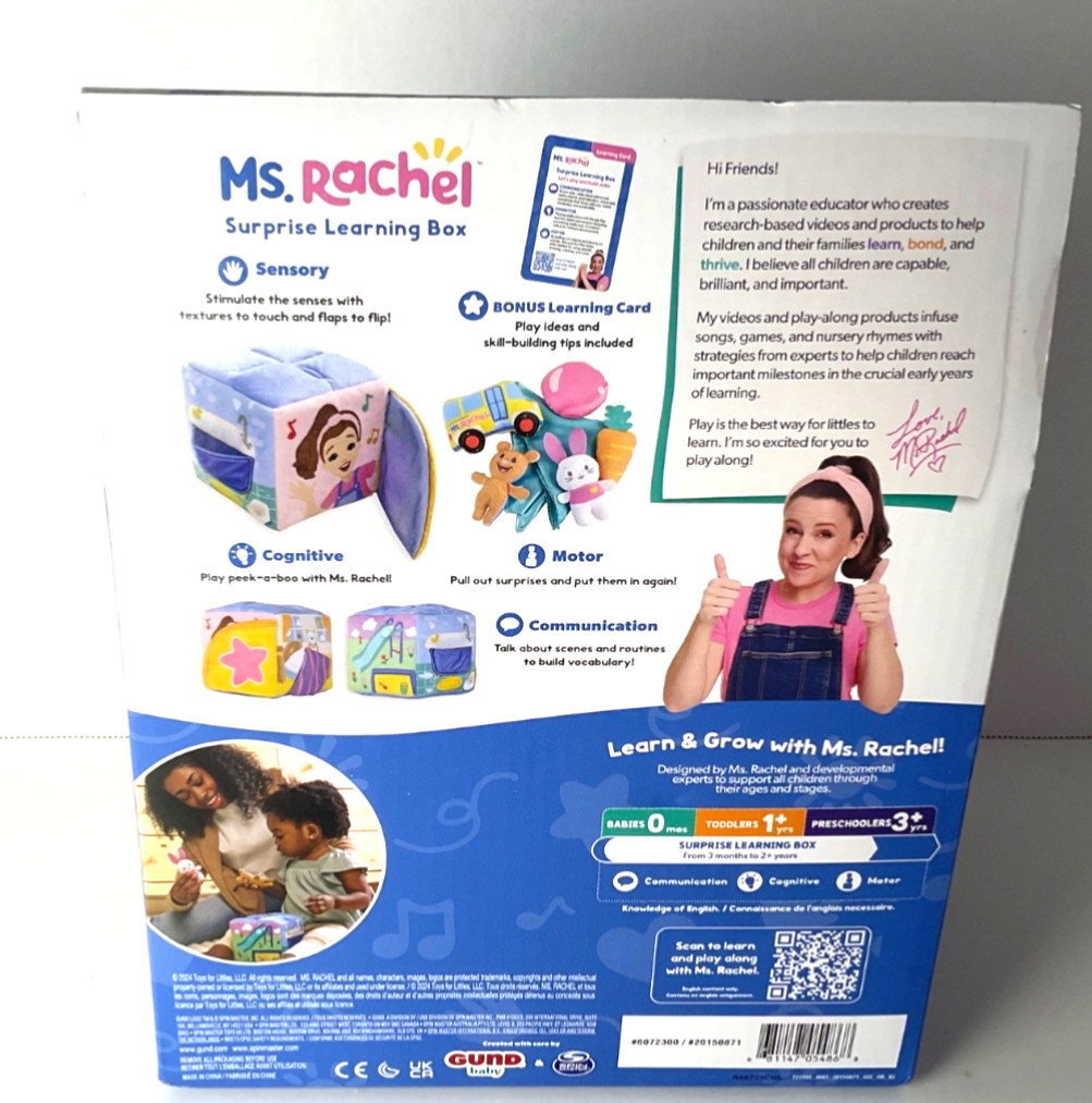 Ms. Rachel Surprise Learning Box 3 Months-2years Learn & Grow Brand New