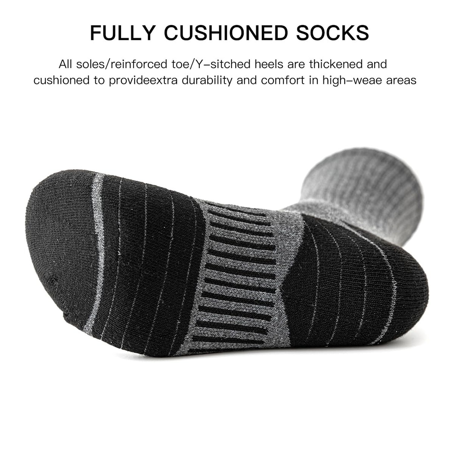 JOYNÉE 8 Pairs Mens Crew Socks Cushioned Moisture Wicking Athletic Socks Wo