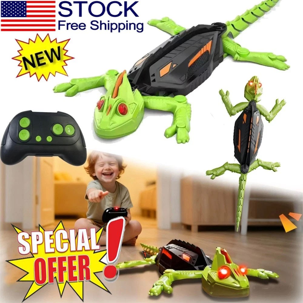 Wall Climbing RC Chameleon Toy for Kids Rechargeable Remote Control Lizard Toy
