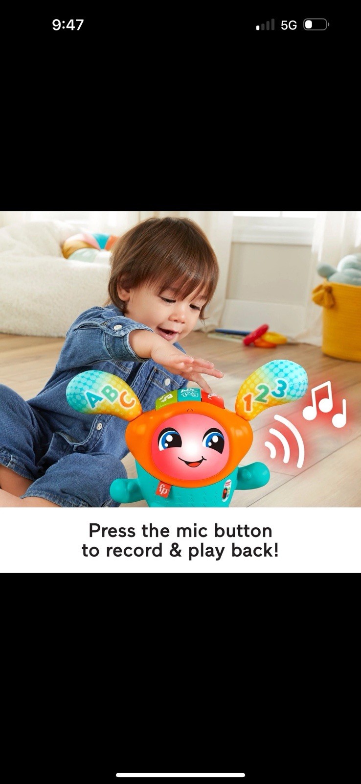 Fisher-Price DJ Bouncin’ Beats – Baby Toddler Learning Toy, Bouncing Action