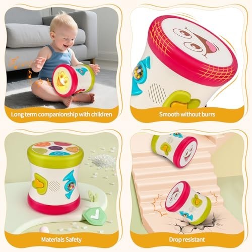 5 in 1 Baby Toy 0-6 Months Musical Early Learning Toy Drum for 1 Year Old…