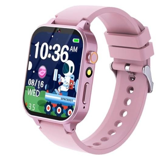 Kids Smart Watch Girls Gift for Girl Aged 6-12, HD TouchScreen Kids Watch Pink