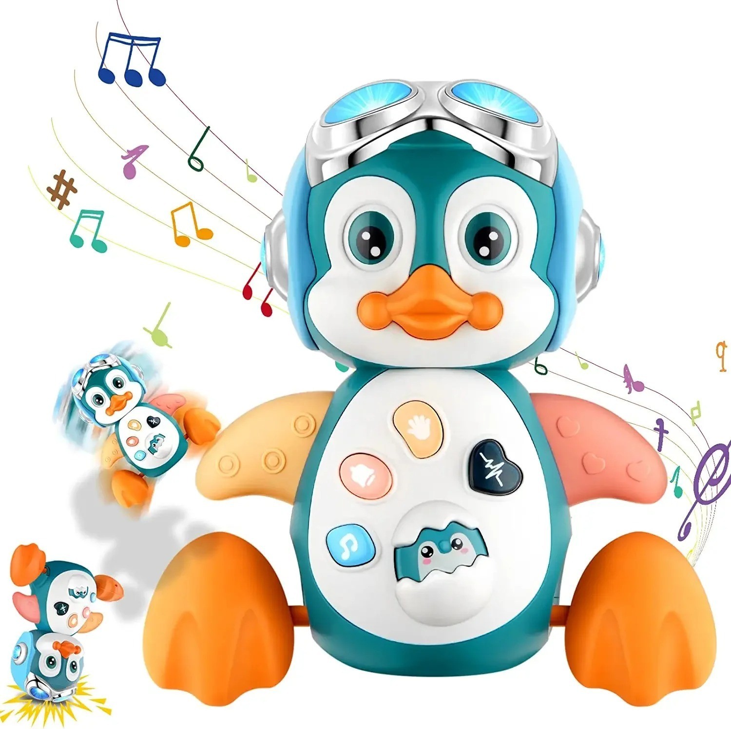 Baby Crawling Musical Penguin Toy Light Sound Interactive Toddler Educational US