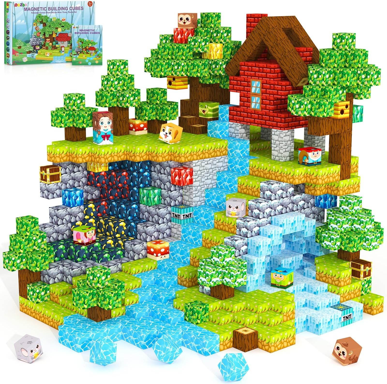 ORZbb 150PCS Magnetic Blocks, Magnet Cubes Building Blocks Toddler Travel Toy…