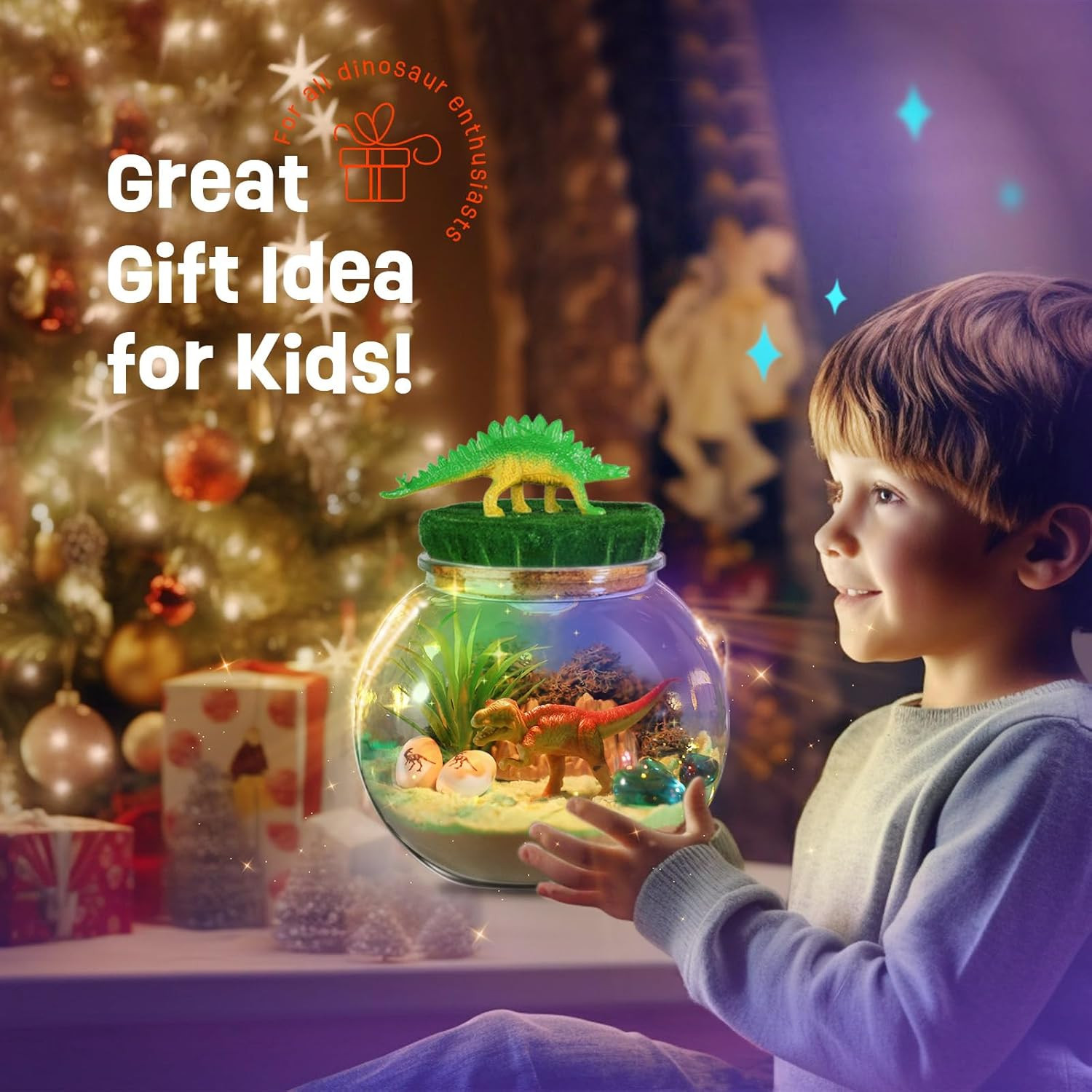 LAOESE Dinosaur Toys for Kids – Dinosaurs Terrarium Kit for Kids – Birthday Gift