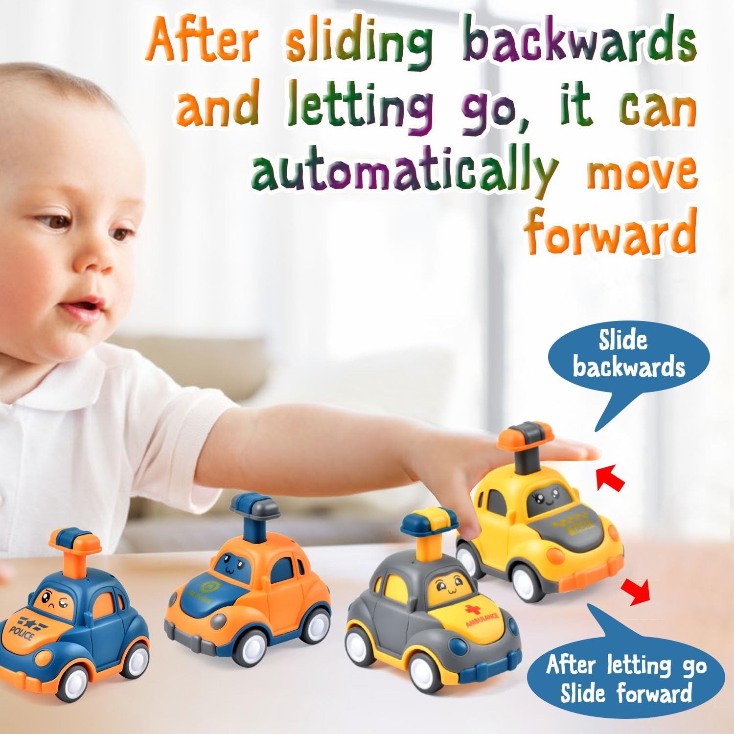 Car Toys for Toddlers 1 2 3 Year Old Boy Girl First Birthday Gifts for Toddler T