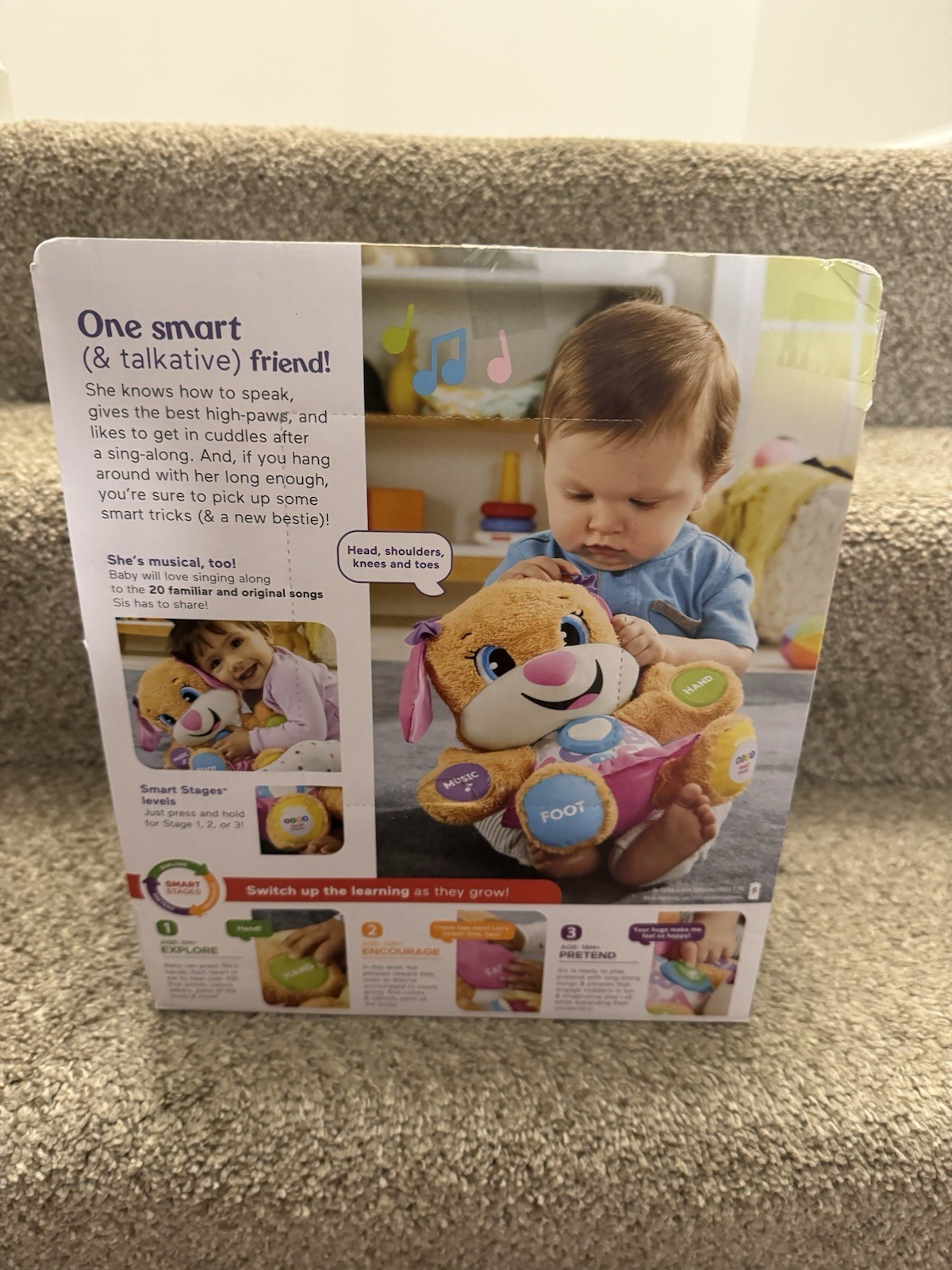 NEW Fisher Price Laugh & Learn Smart Stages Sis Pink Puppy Toy 6-36 Months