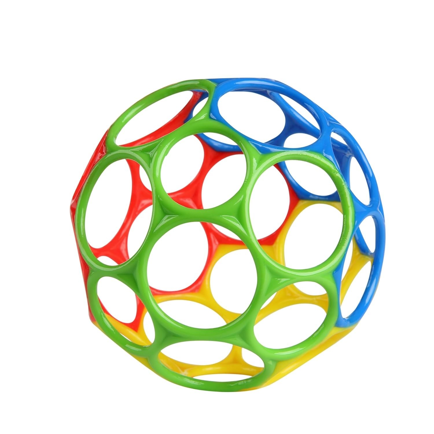 Bright Starts Oball Easy Grasp Classic Ball BPA-Free Infant Toy in Red, Yellow,
