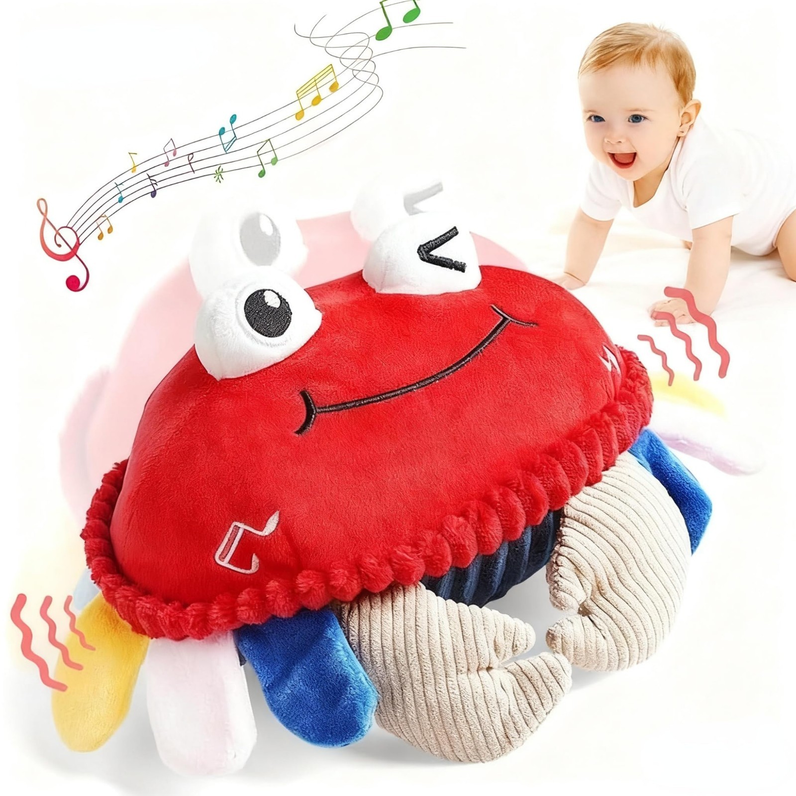 Baby Toys 18 Months – Crawling Crab Tummy Time Toy with Musical Dancing Walking