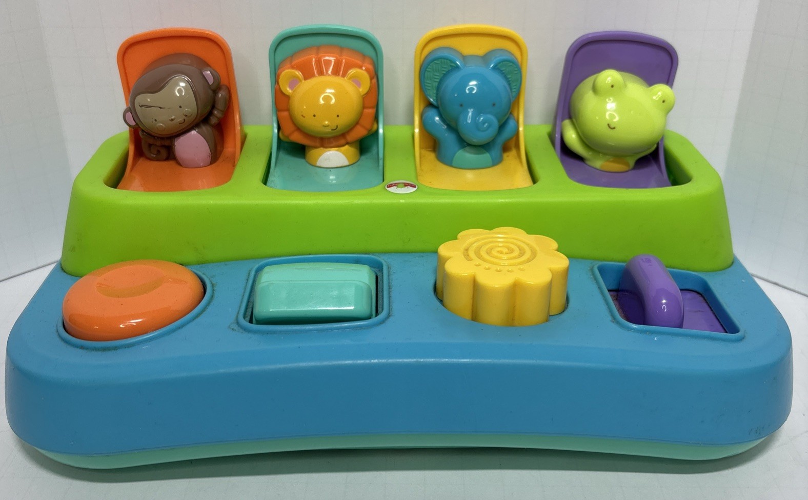 Fisher-Price BUSY BUDDIES Pop-Up Infant Fine Motor Toy for Ages 9+ Months EUC