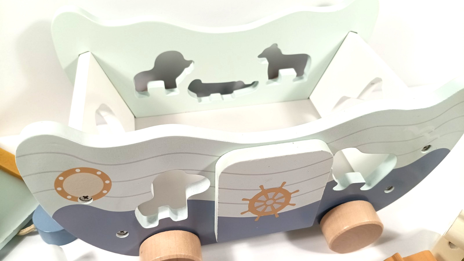 Joyreal Wooden Noah’s Ark Toy for 1-5 Year Old Educational Toy Christian Toys