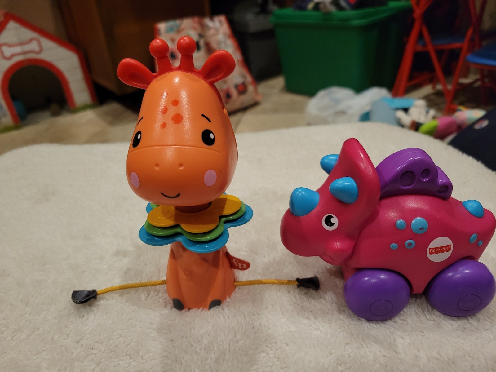 2 Fisher Price Youth Toys Giraffe and Dino Plus WaltDisney Tigger Great Shape