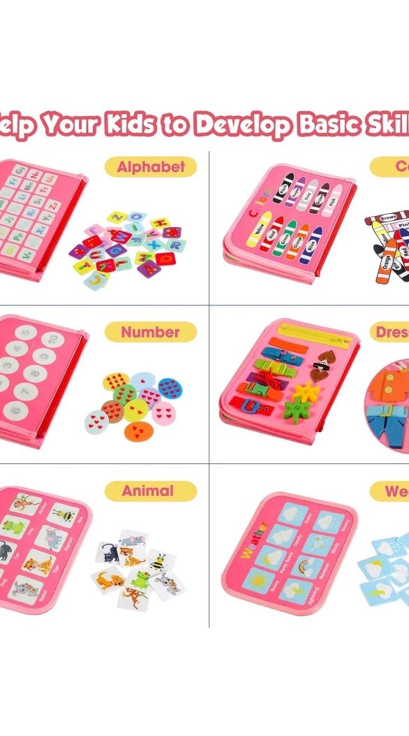 Toddler Busy Board for 2-4 Year Old Girls Boys Bithday Gift,Educational Learning