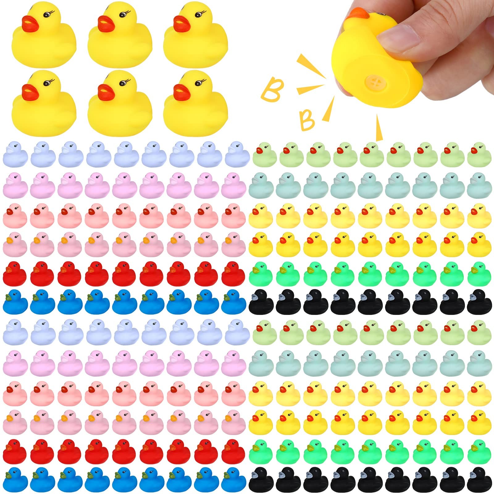 Mini Rubber Small, 12 Diverse Colors (Including Primary and Pastel Shades)