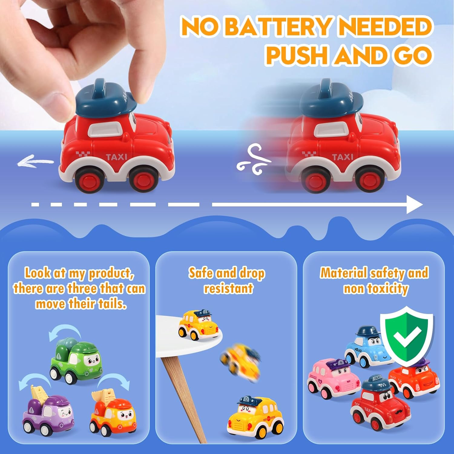 12 Pcs Pull Back Cars Set Toys for 1 2 3 Year Toddlers, Baby Car Toys for 6-12-1
