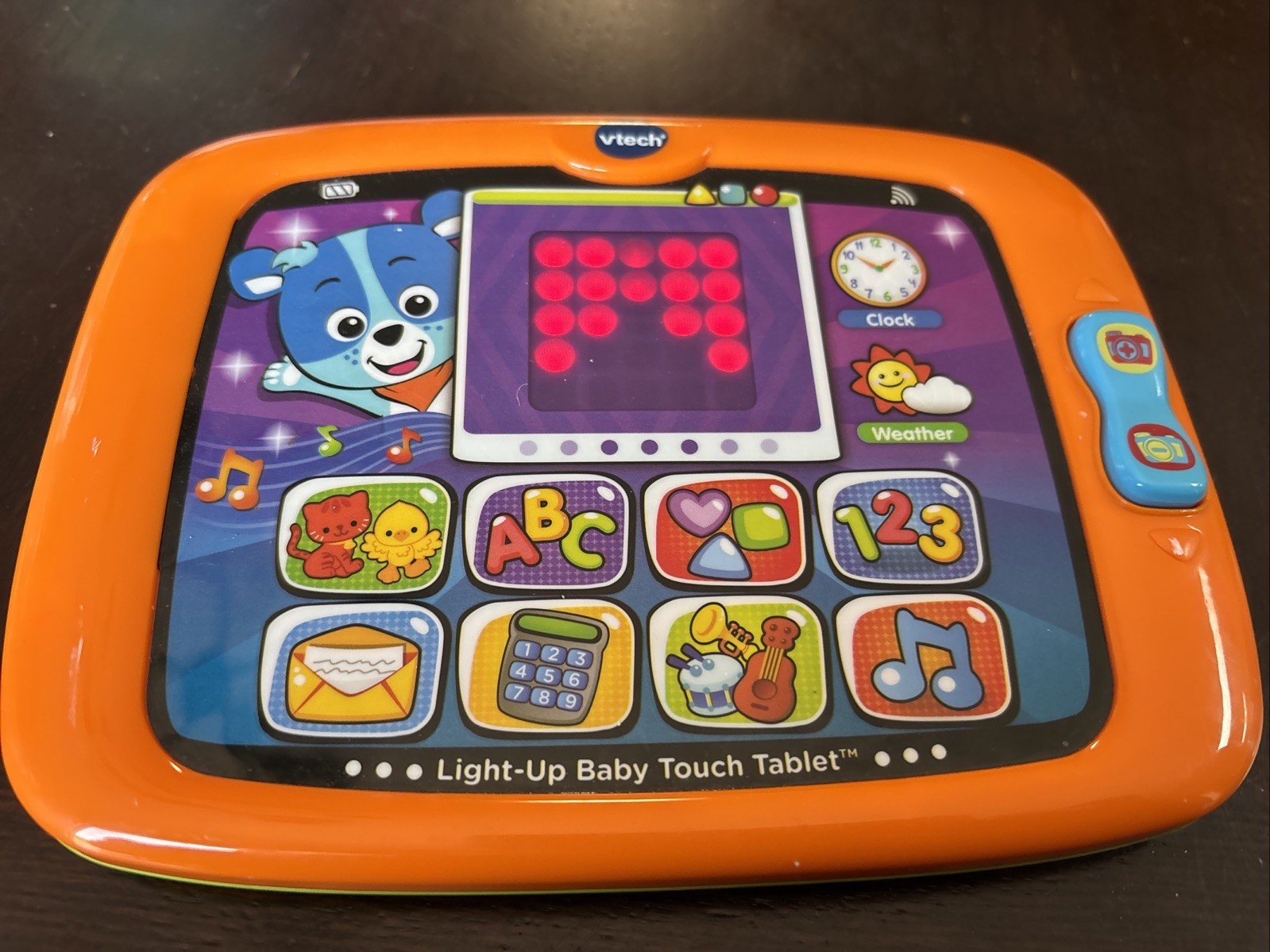 Vtech Light-Up Baby Touch Tablet Orange Numbers & Letters Learning Toy EUC Works