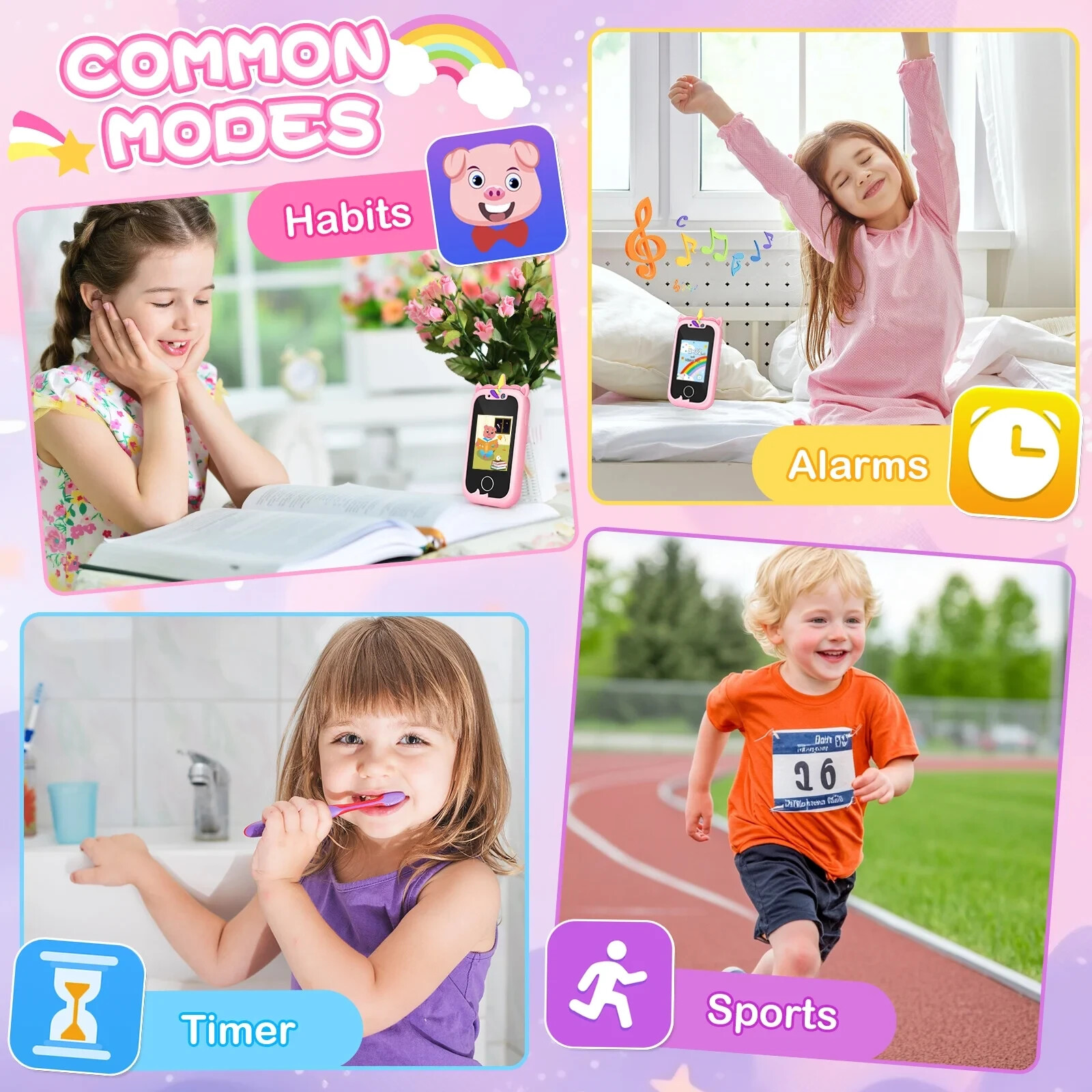 Kids Smart Phone Toys for Girls Ages 3-7 with Dual Camera – Toddler Phone Toy…