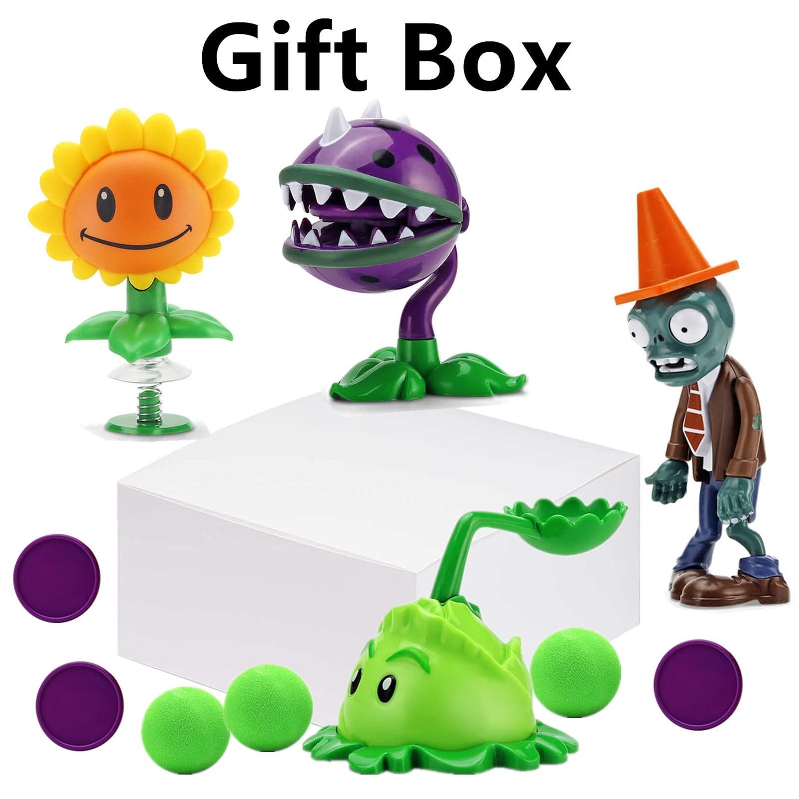 JHESAO 4 PCS Plants and Zombies Toys Action Figures Zombies PVZ Toys Set 1 2 …