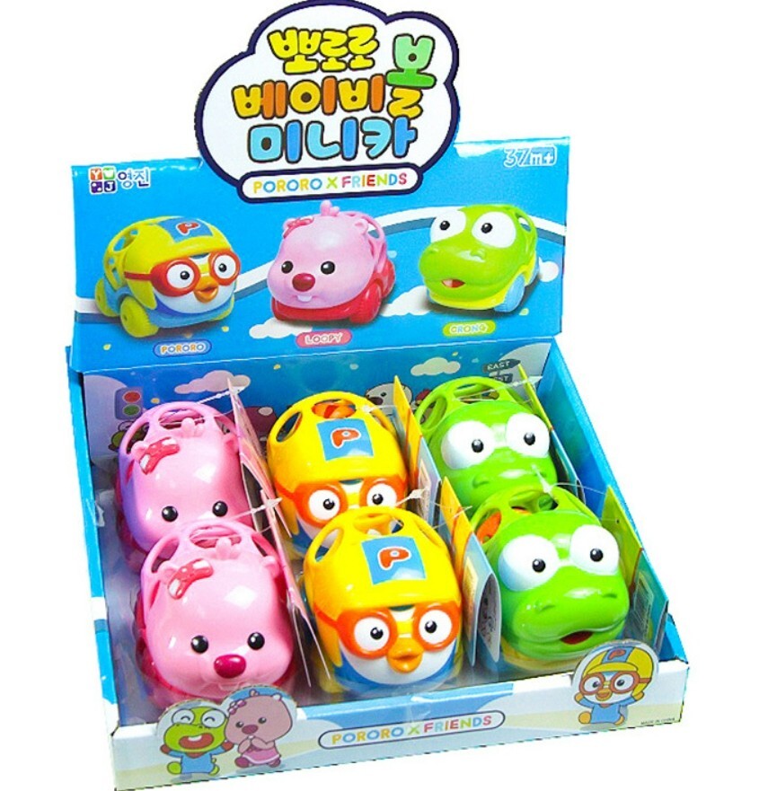 Pororo Friends Baby Ball Mini Car Pull Back Gear Rattle Sound Baby Toy Random