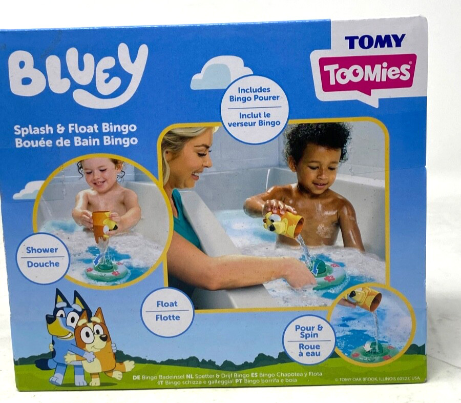TOMY Toomies Bluey Splash and Float Bingo – Bath Toy Pour and Spin 18 months +