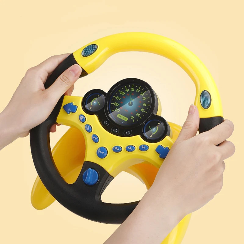 Infant Electric Steering Wheel Toy with Lights and Sounds for Early Learning