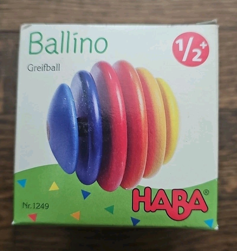 HABA Ballino Wooden Baby Grasping Ball Toy 1249 NEW Montessori Rattle