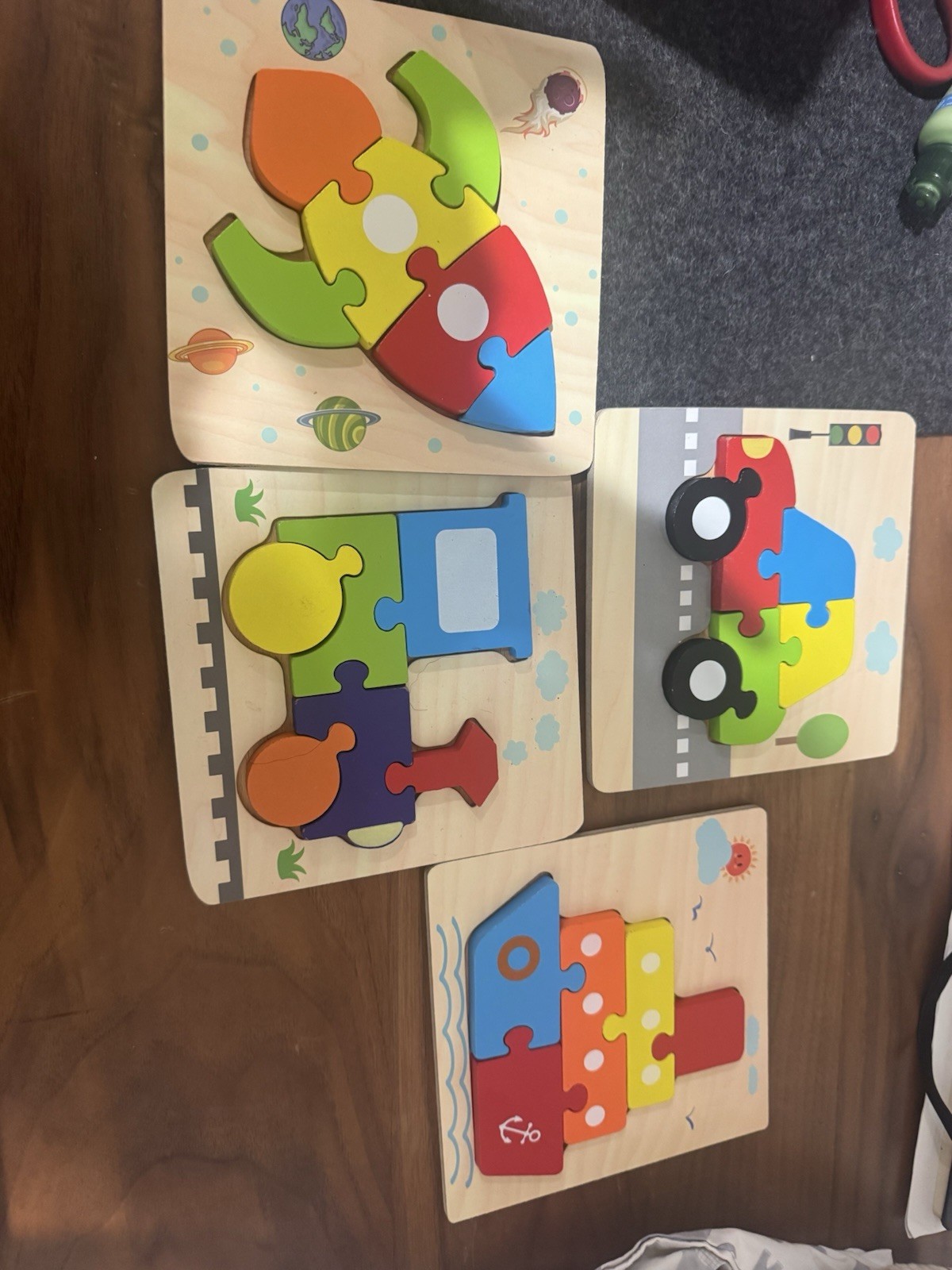 SKYFIELD Wooden Vehicle Toddler Puzzles | All Pieces Included