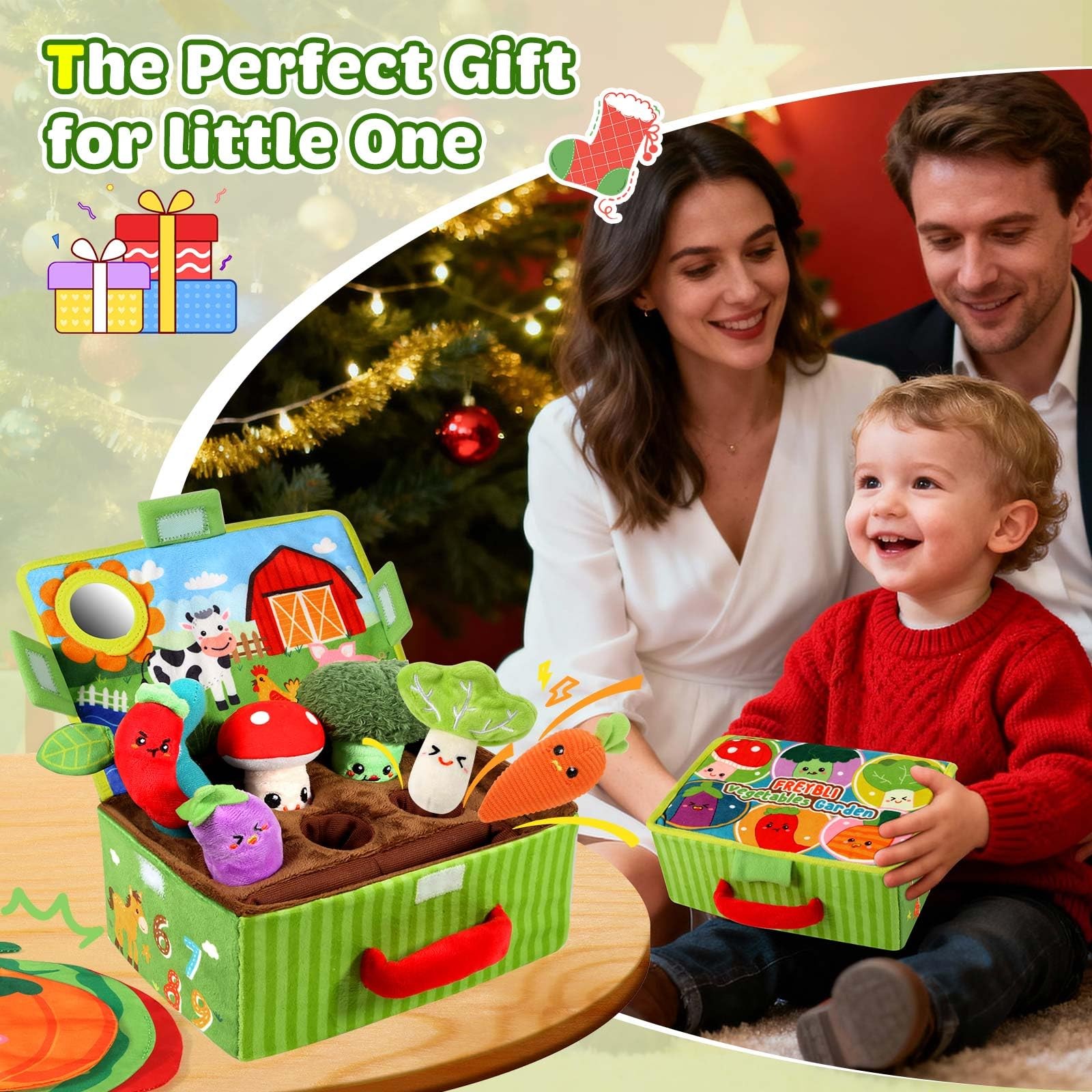 Baby Toys 6-12 Months – Soft Vegetable Garden Plant Plush Toy – 6 Month Old B…