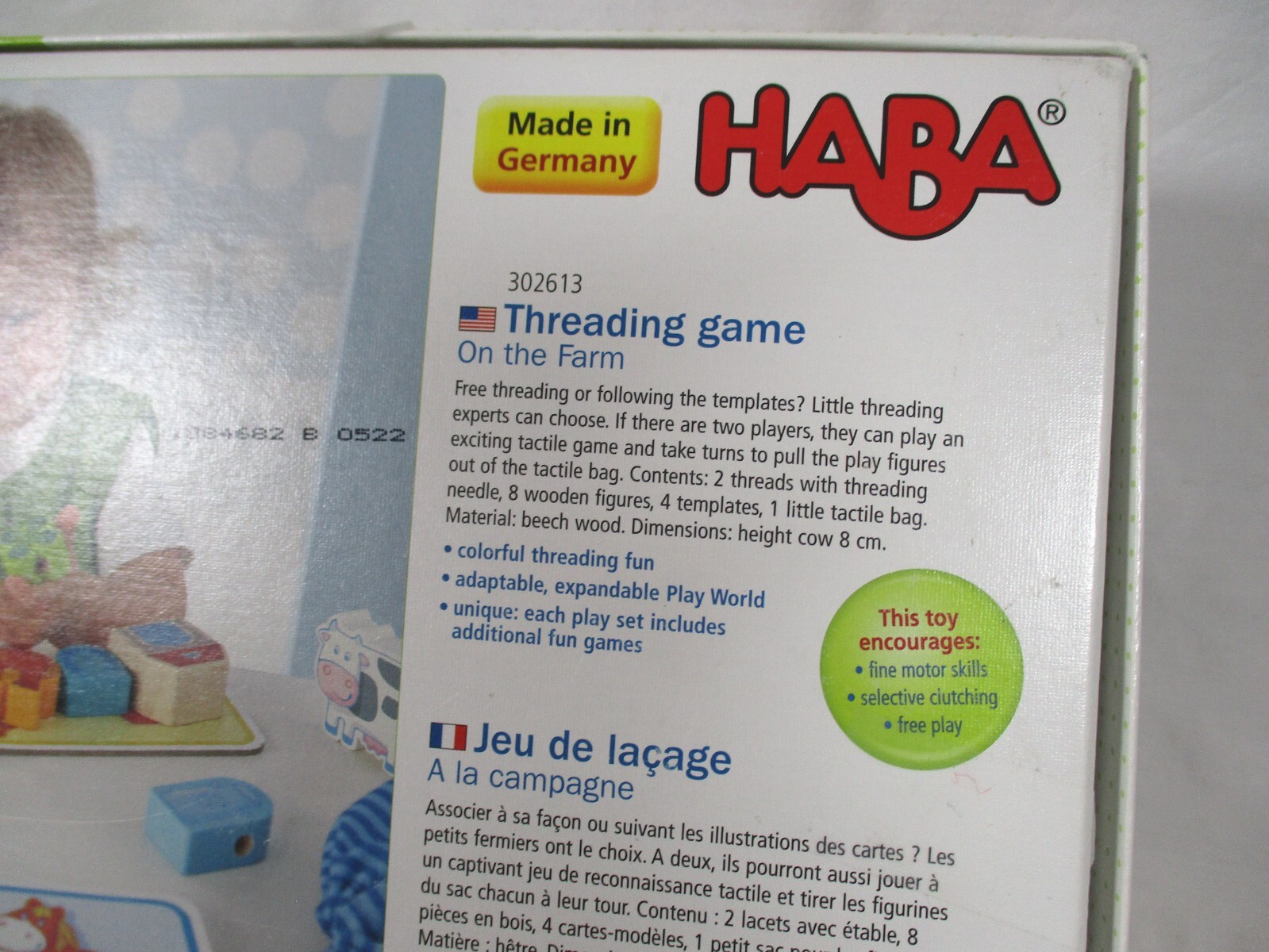 HABA Threading Game On The Farm Wooden STEM Educational Toys Made in Germany
