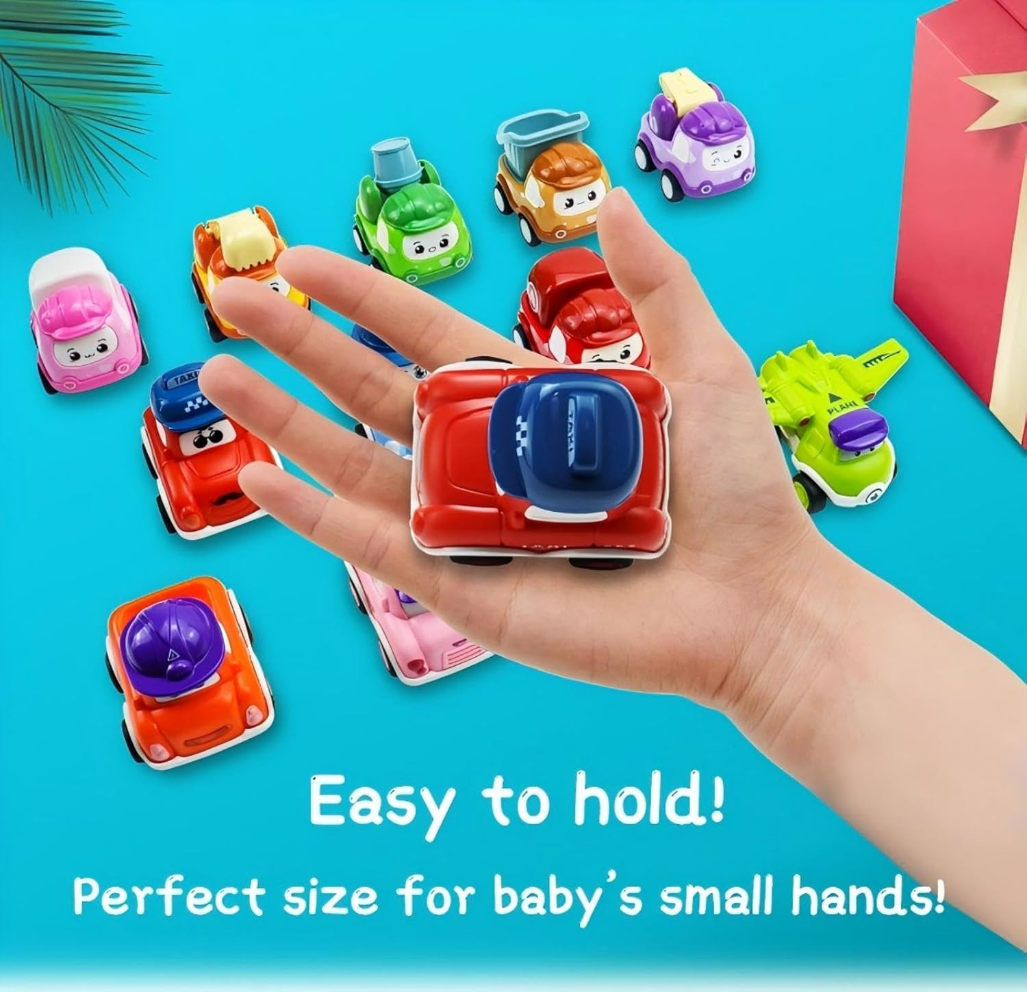 12 Pcs Pull Back Cars Set Toys for 1 2 3 Year Toddlers, Baby Car Toys for 6-12-1