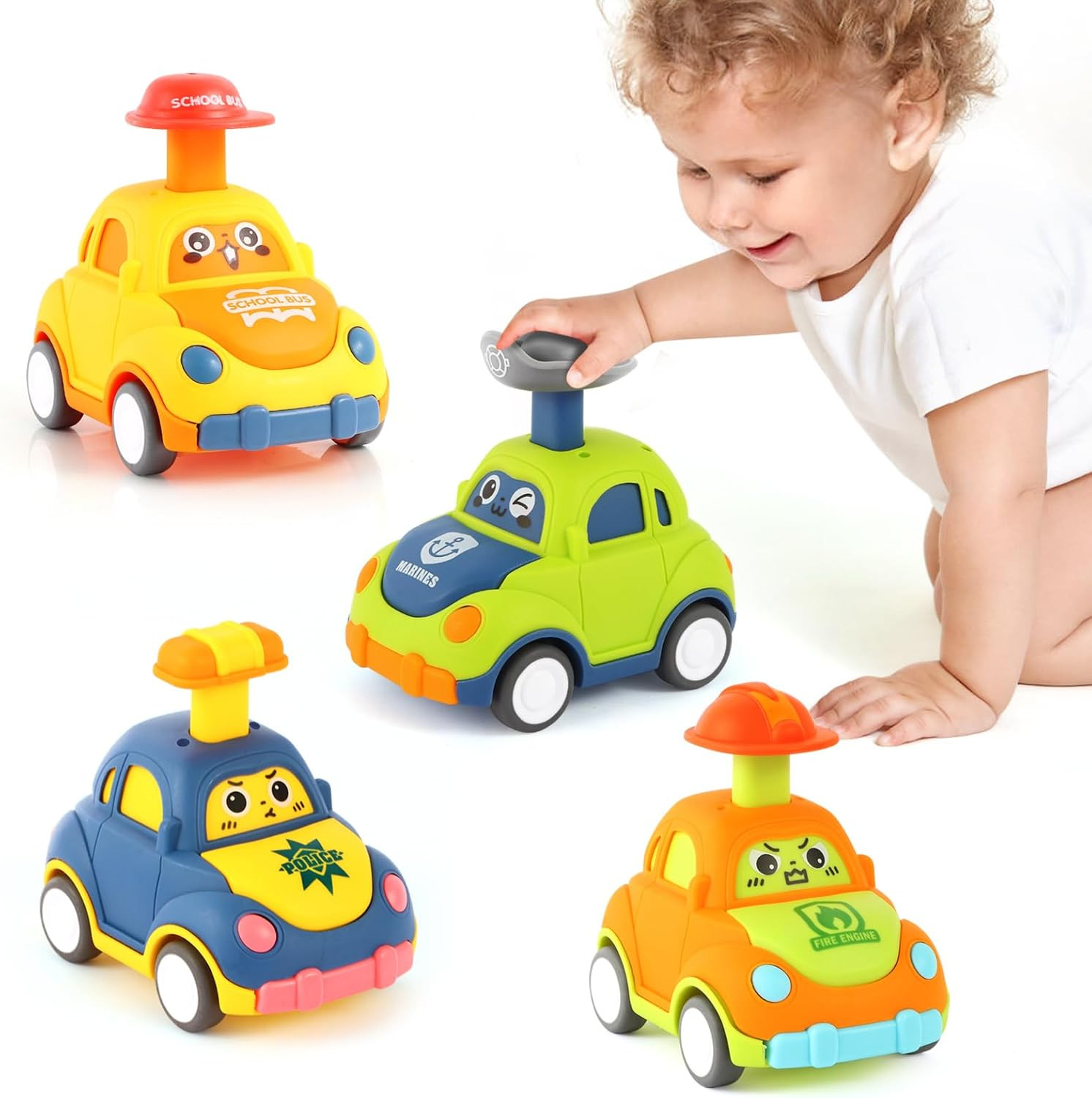 Car Toys for Toddlers 1-3 One Year Old Boy Birthday Gift for Boys Girls Pull Bac