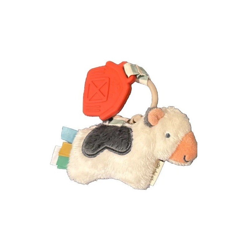 New Itzy Baby Cow Lovey Pacifier Pal Farm Themed Infant Necessity Shower Gift