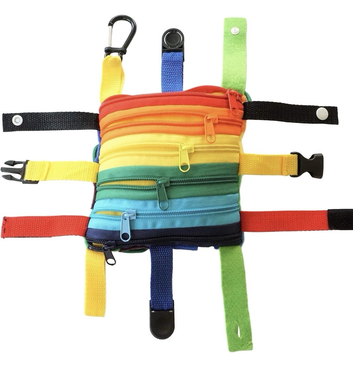 Toddler child fine motor skills sensory toy buckle zipper latches laces pillow