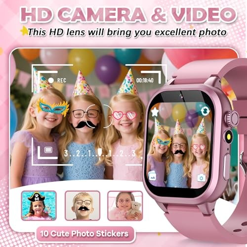 Kids Smart Watches for Girls Boys Toys Ages 4-12 with 30+ Games Video Rose Gold